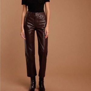 Rouje Marais leather trousers in brown.
